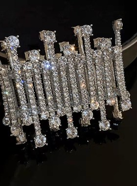 欧美奢华满钻重i工夸张手镯ins小众设计手链嘻哈个性冷淡风手饰潮