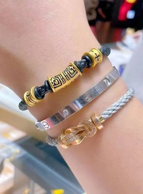 饕餮图腾手绳转运珠男女G情侣款手链刺青爆款