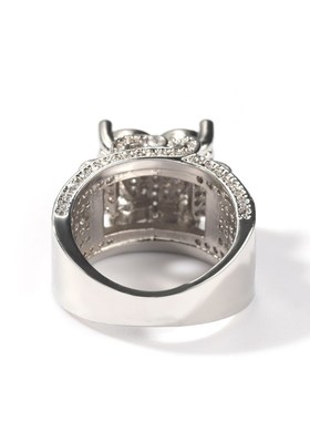 欧美嘻哈风d微镶锆石爱心戒指重工设计感满钻复古指环潮流新款饰