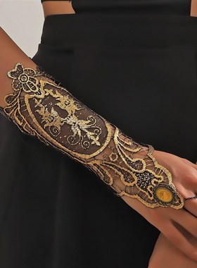 新款欧美热销手饰配饰黑复古蕾丝B手臂链女士礼服装饰搭配手链爆