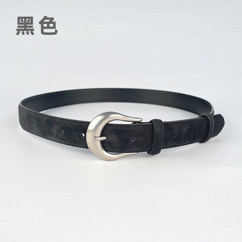 复古磨砂牛c皮女款真皮腰带百搭简约休闲裤牛仔裤高级感女商务皮