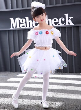 2018新款儿童公主裙演出服女童蓬蓬纱裙幼儿P园女孩亮片舞蹈表演