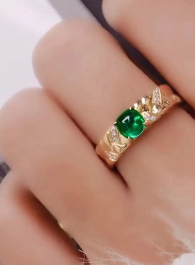 珠宝新款g仿真皇家蓝8*10椭圆戒指女S925银简约指环订婚戒指