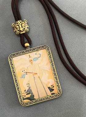 唐卡  五路财神 嘎乌盒九尾狐卡牌吊坠景区夜市平安W招财配饰