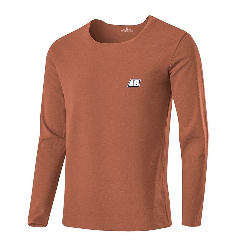 双面绒内c衣男士圆领长袖t恤无痕保暖打底衫防寒恒温发热内搭秋衣