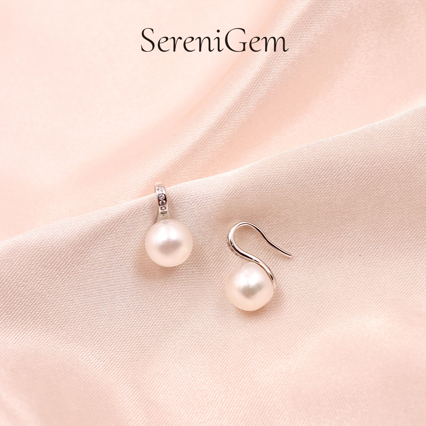 SereniGem谧彩境 S925银简约日常天然淡水珍珠高跟鞋耳钉,珠宝/钻石/翡翠,耳饰,淘宝优惠券,粉丝福利购,淘宝优惠卷