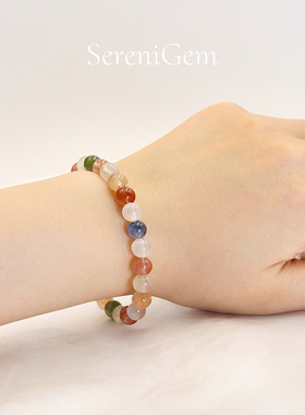 SereniGem谧彩境 兔毛水晶糖果简约巴西灵兔聚蕴小珠水晶手串7mm