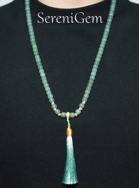 SereniGem谧彩境 新疆且末和田玉青白老型念珠珠串