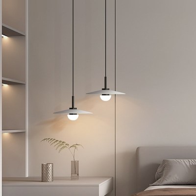 床头吊灯高级感轻奢m卧室吊线灯2024新款艺术吧台玄关柜极简小吊