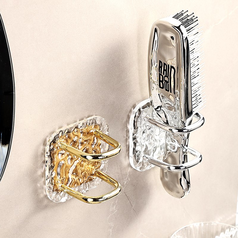 洗漱梳卫生间神器梳子q壁挂式气垫墙壁置物架木梳打孔免收纳台放