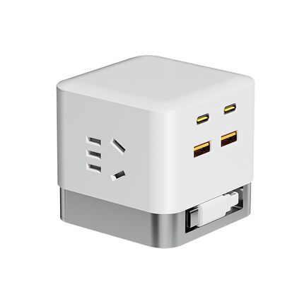 公正牛魔方插座插排多功能带USB快充65W插头充电排插插线板接线板