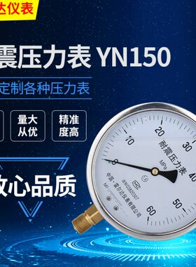 厂家LEIERDA耐震压力表YN150超压不锈钢精密压力表