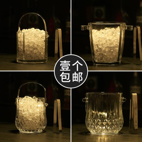 送冰夹玻璃保温红酒啤酒冰桶家用KTV酒吧大小号欧式冰块桶香槟桶图片