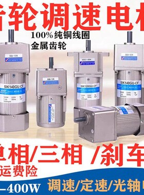 无极调速电机低速搅拌机60W90W120W250W400W单相220V小型减速电机