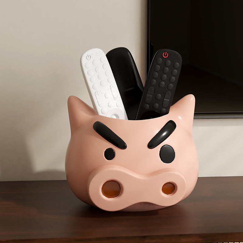 创意肥嘟嘟左卫门客厅茶几桌面放空调电视遥控器的笔筒玄关收纳盒