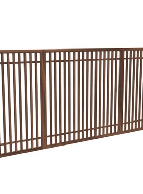 白驹格物北美黑胡n桃木新中式禅意屏风茶空间隔断实木围栏