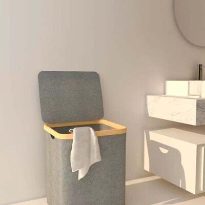 一物一家日式带盖脏衣篓家用衣物收纳筐轻奢浴室脏衣篮布艺可折叠