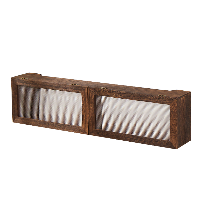 实木壁挂式无线路由器收纳盒箱wifi猫机顶盒插座插线板电源置物架