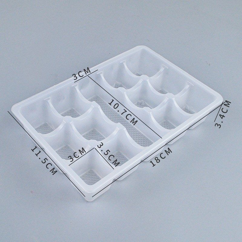 一次性馄饨盒12格收纳盒小馄饨外卖塑料冷冻托盘方形糕点打包盒子