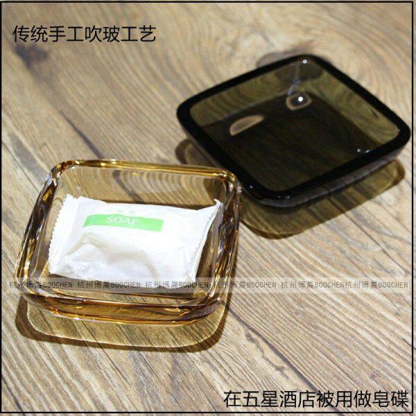 E803AS彩色手工玻璃琉璃皂盒化妆碟酒店客房皂碟创意礼品收纳碟