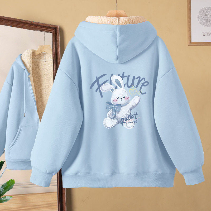 羊羔绒外套女秋冬冷淡系拉链上衣加绒加厚冬季2025年新款女装开衫