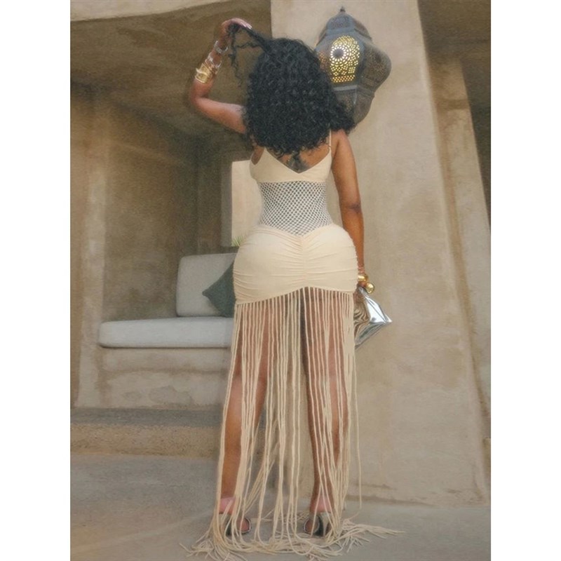 Sleeveless Strap Dresses Female Backless Evening Club  Robe