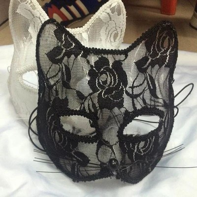 Sexy Lace Mask Women Cat Cosplay Supplies Dance Party Perfor