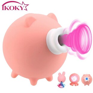 IKOKY Sucker Vibrator For Clitoris Cute Pig Sex Toys Nipples