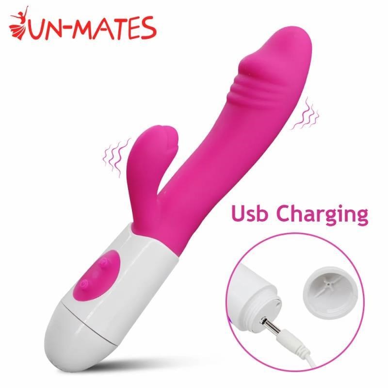 Dildo Rabbit Vibrator Dual Vibration G Spot Clitoris SexToys
