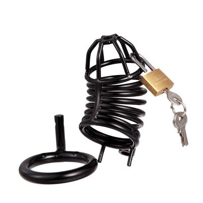 Male Chastity Cage Steel Black Chastity Device Belt Bird Met