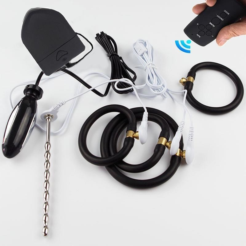Electro Bdsm Penis Cock Ring,Electric Shock Anal Butt Plug,E