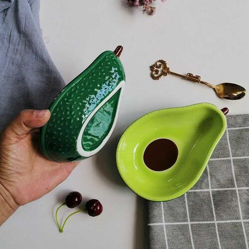 Cute Avocado Glaze Color CeramBic Dish Snack Fruit Salad Bow