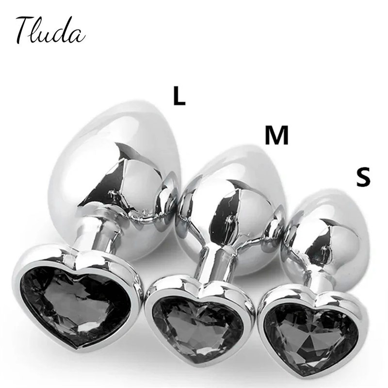 3PCS SML Metal Anal Plug Butt Plug Sex Toy Butt Toy for Wome