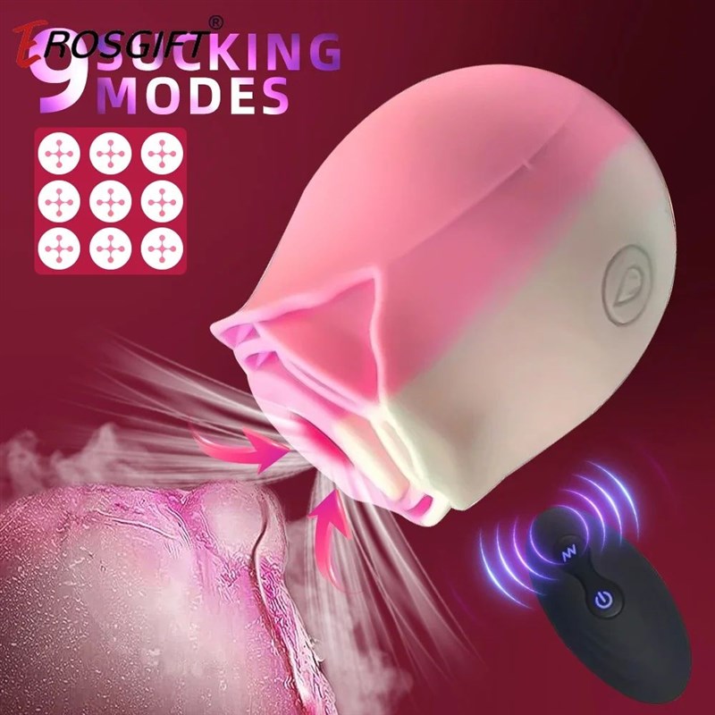 9 Frequency Gradient Rose Shape Vagina Sucking Vibrator