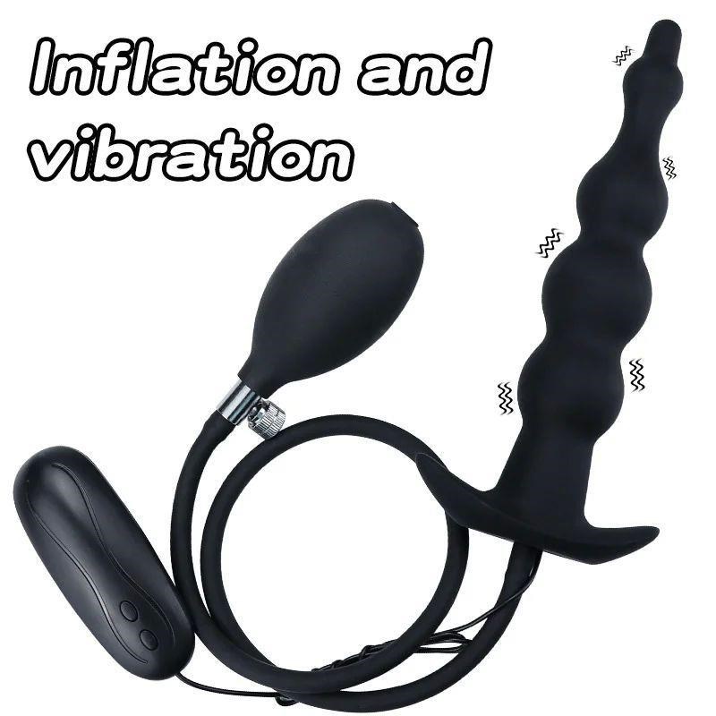 Huge Vibrator Inflatable Anal Plug Dildo Pump Anus Clean