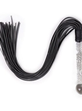 Purple Leather Pimp Whip Glass Handle Anal Plug Racing Ridin