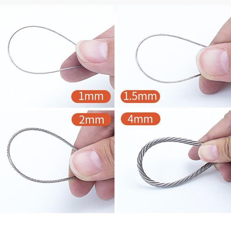 1/不锈钢威也绳丝绳1 1.5 2 3 mm粗晾衣架不锈钢包塑软细钢丝绳