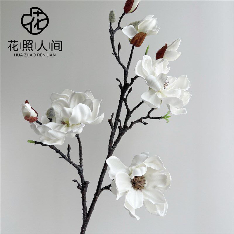 高品质大玉兰仿真花 中式家居装饰Eva假花落地花艺国风摄影道具花