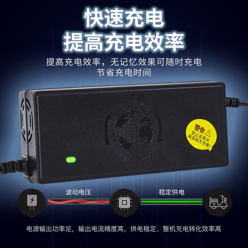 适用天能电池锂电池充电器48V12A20AH30AH32AH三元锂通用快充