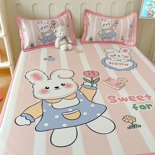 卡通A类冰丝凉席三件套夏季宿舍单人家用空调席可机洗夏凉垫软席