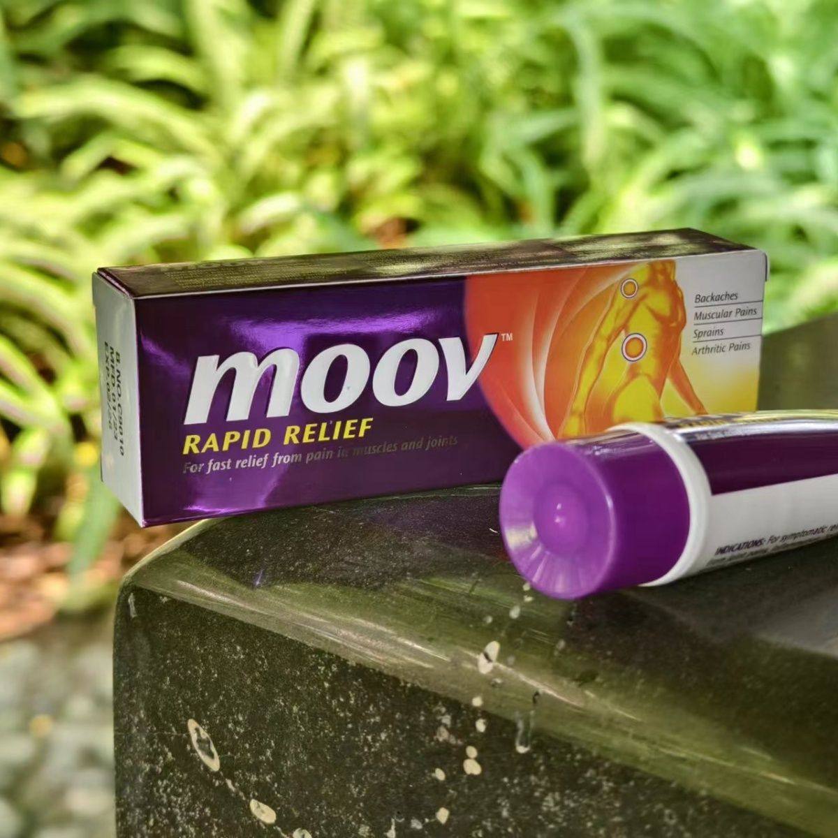 现货印度老牌MOOV腰腿摩推拿肌肉酸按痛按摩霜50g植物膏颈椎肩颈