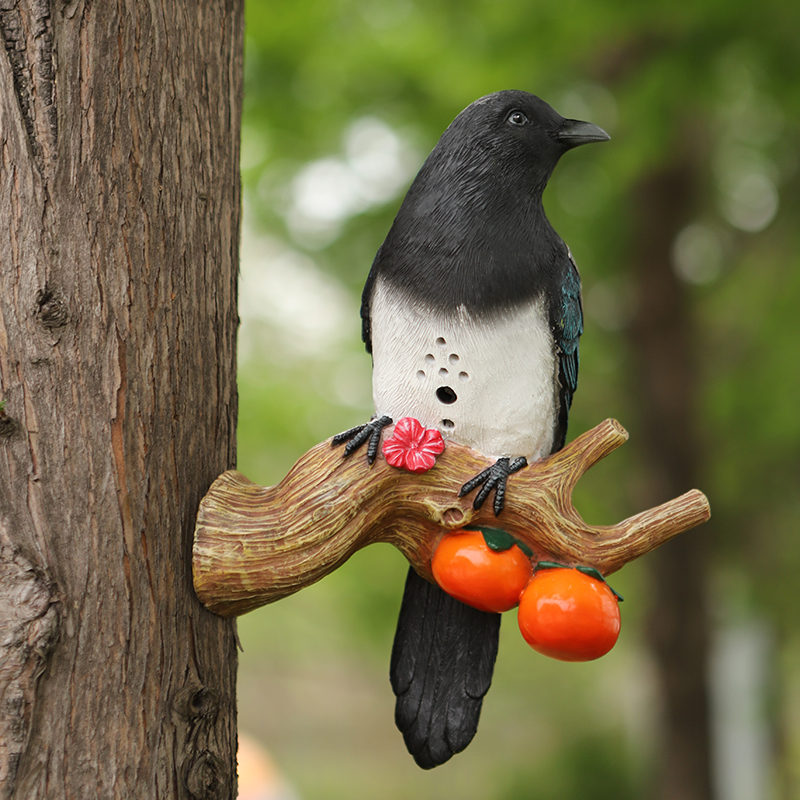 门厅阳台造景喜鹊影控挂件翠鸟声控鹦鹉别墅庭院摆件幼儿园树挂鸟