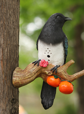 门厅阳台造景喜鹊影控挂件翠鸟声控鹦鹉别墅庭院摆件幼儿园树挂鸟