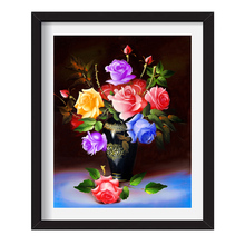 2021钻石画满钻玫瑰客厅高端5d贴砖石十字绣2020年新款绣卧室花瓶