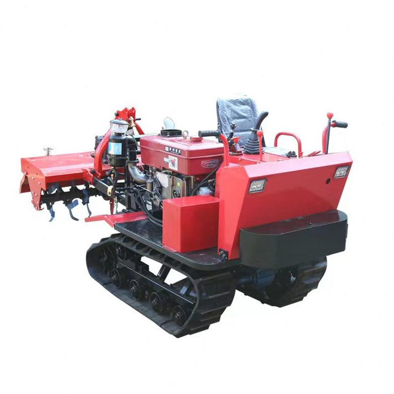 乘坐式履带式微耕机悬挂小型四驱大棚田地林地开沟施肥农用旋耕机