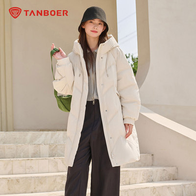 冬新款韩版时尚中长款羽绒服女士