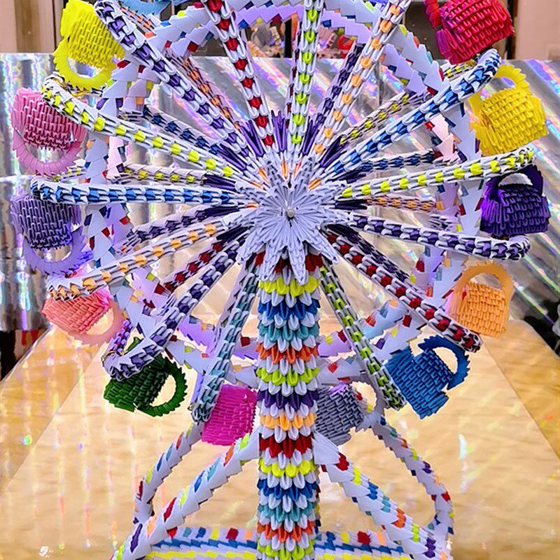 三角插/手工折纸/DIY/剪纸/材料包/学校作业/益智/成品/摩天轮