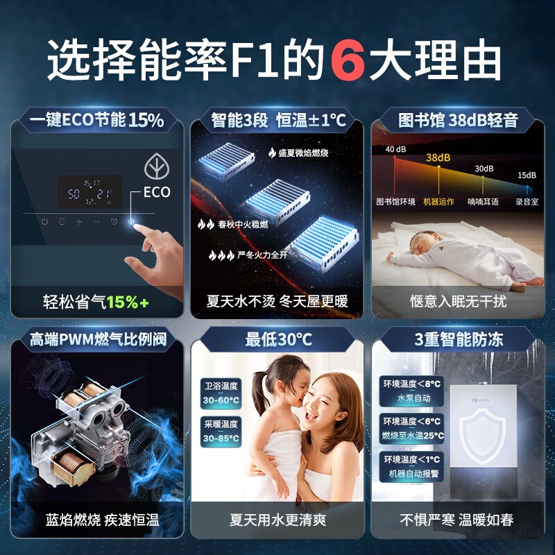 能率NORITZ轻噪恒温燃气壁挂炉采暖热水器两用恒温L1PB23-F1