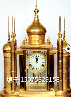 钟表欧式镀金四明钟教堂老式上弦报时仿古董钟壁炉钟