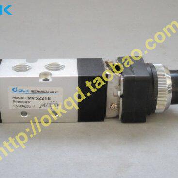 OLK气动机械阀MV522TB二位五通手动控制阀MV522LB换向阀MV-08旋钮
